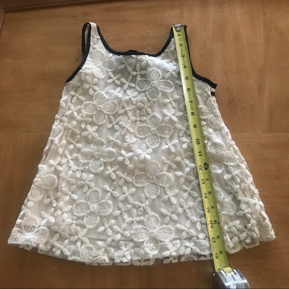 Monteau Girls Lacy Cream Tank Tie Bow Back Med 7/8 - Picture 7 of 12